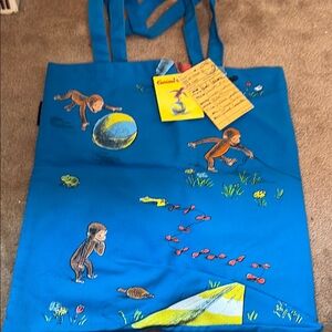 Blue Tote Bag with Curious George Design